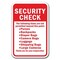 Signmission Safety Sign, 12 in Height, Aluminum, Security Check - Securi A-1218 Security Check - Securi - alternate 1